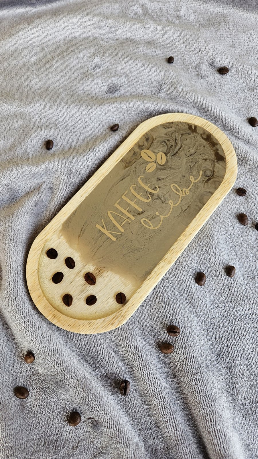 Holztablett „Kaffee Liebe"