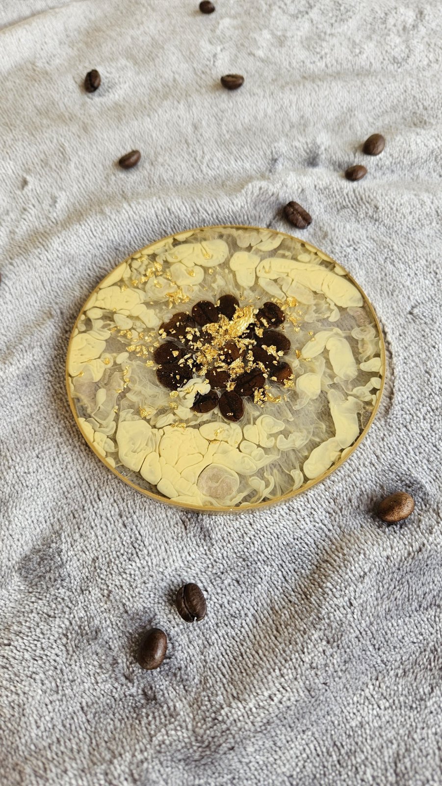 Kaffee-Untersetzer Creme & Gold