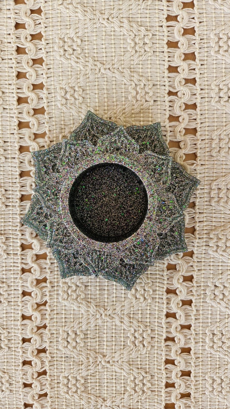 Teelichthalter Mandala Silber